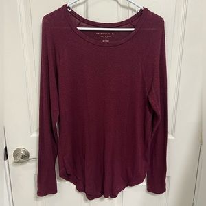 American Eagle Red Long-Sleeved Shirt/Sweater, Size XS